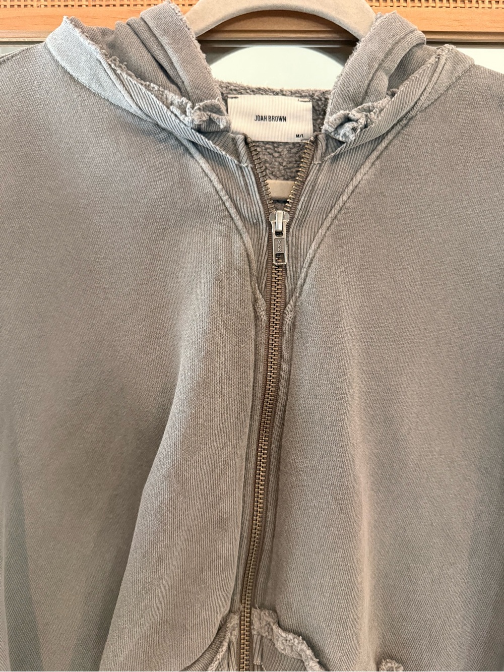 Joah Brown Deconstructed Cropped Zip Hoodie Washed Black M/L - Picture 7 of 16